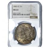 1883-CC Morgan Silver Dollar NGC MS63