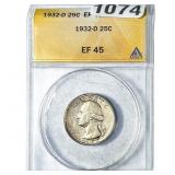 1932-D Washington Silver Quarter ANACS EF45