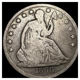 1868 Seated Liberty Half Dollar LIGHTLY CIRCULATED