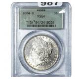 1884-O Morgan Silver Dollar PCGS MS64