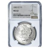1883-CC Morgan Silver Dollar NGC MS62