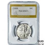 1939 Walking Liberty Half Dollar PGA MS67+