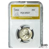 1952 Washington Silver Quarter PGA MS67