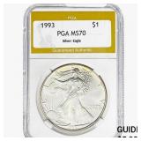 1993 American Silver Eagle PGA MS70