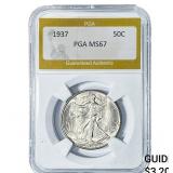 1937 Walking Liberty Half Dollar PGA MS67