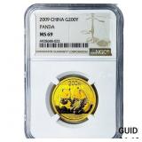 2009 China 1/2oz Gold 200 Yuan-Panda NGC MS69