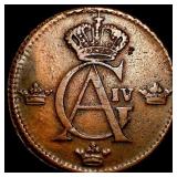 1807 Sweden Copper 1/2 Skilling CHOICE AU