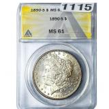 1890-S Morgan Silver Dollar ANACS MS61