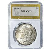 1899-S Morgan Silver Dollar PGA MS62+