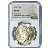 1923 Silver Peace Dollar NGC MS66