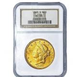 1865-S $20 Gold Double Eagle NGC AU58
