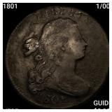 1801 1/000 Draped Bust Large Cent ABOUT UNCIRCULAT