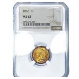 1863 Indian Head Cent NGC MS63