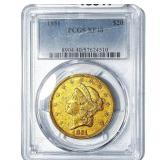 1851 $20 Gold Double Eagle PCGS XF40
