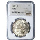1889-O Morgan Silver Dollar NGC MS63