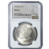 1878-CC Morgan Silver Dollar NGC MS62