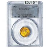 1907 $2.50 Gold Quarter Eagle PCGS MS65