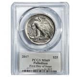 2017 $25 Palladium American Eagle 1oz PCGS MS69