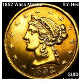 1852 Wass Molitor Sm Head $5 Gold Half Eagle HIGH