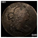 1801 Draped Bust Large Cent ABOUT UNCIRCULATED