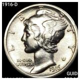 1916-D Mercury Dime CHOICE BU FSB