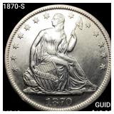 1870-S Seated Liberty Half Dollar CHOICE BU