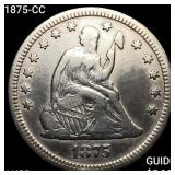 1875-CC Seated Liberty Quarter CLOSELY UNCIRCULATE