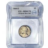 1964-D Jefferson Nickel ICG MS66 FS