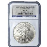 2008-W Silver Eagle NGC MS70