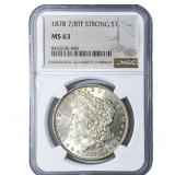 1878 7/8TF Morgan Silver Dollar NGC MS63 Strong