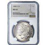 1888-S Morgan Silver Dollar NGC MS62