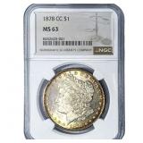 1878-CC Morgan Silver Dollar NGC MS63