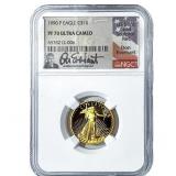 1990 $10 Gold American Eagle 1/4oz NGC PF70 Ultra