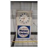 AMERICAN EXPRESS MONEY ORDERS CLOCK