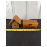 Miniature Cedar Chest & Birdhouse