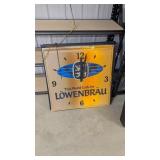 LOWENBRAU LIGHT UP CLOCK DAMAGED