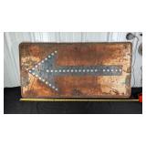 METAL BEADED ARROW STREET SIGN