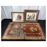 Framed Needlepoint & Rug