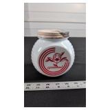 MILK GLASS FLOUR JAR
