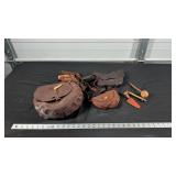 LEATHER HUNTING BAG AND POUCHES