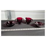 RUBY RED GLASS LOT