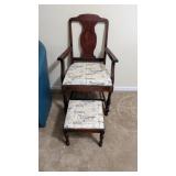 CHAIR AND FOOTSTOOL