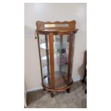 LIGHTED OAK DISPLAY CABINET 62' TALL X 30' X 16'