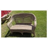 WICKER LOVE SEAT DAMAGED
