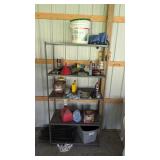 GARAGE SHELF WITH CONTENTS