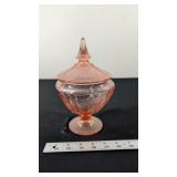 DEPRESSION GLASS LIDDED JAR