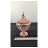 DEPRESSION GLASS LIDDED JAR