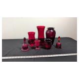 RUBY RED GLASS LOT