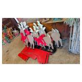 WOODEN SLED AND REINDEER