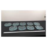 TEAL INDIANA GLASS PLATES